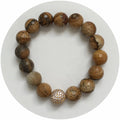 Gemstone Bracelet with Pave Stone