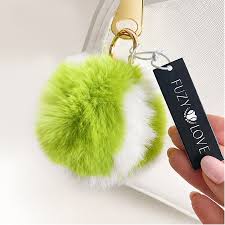 Fuzy Love Furry Tennis Ball Keychain