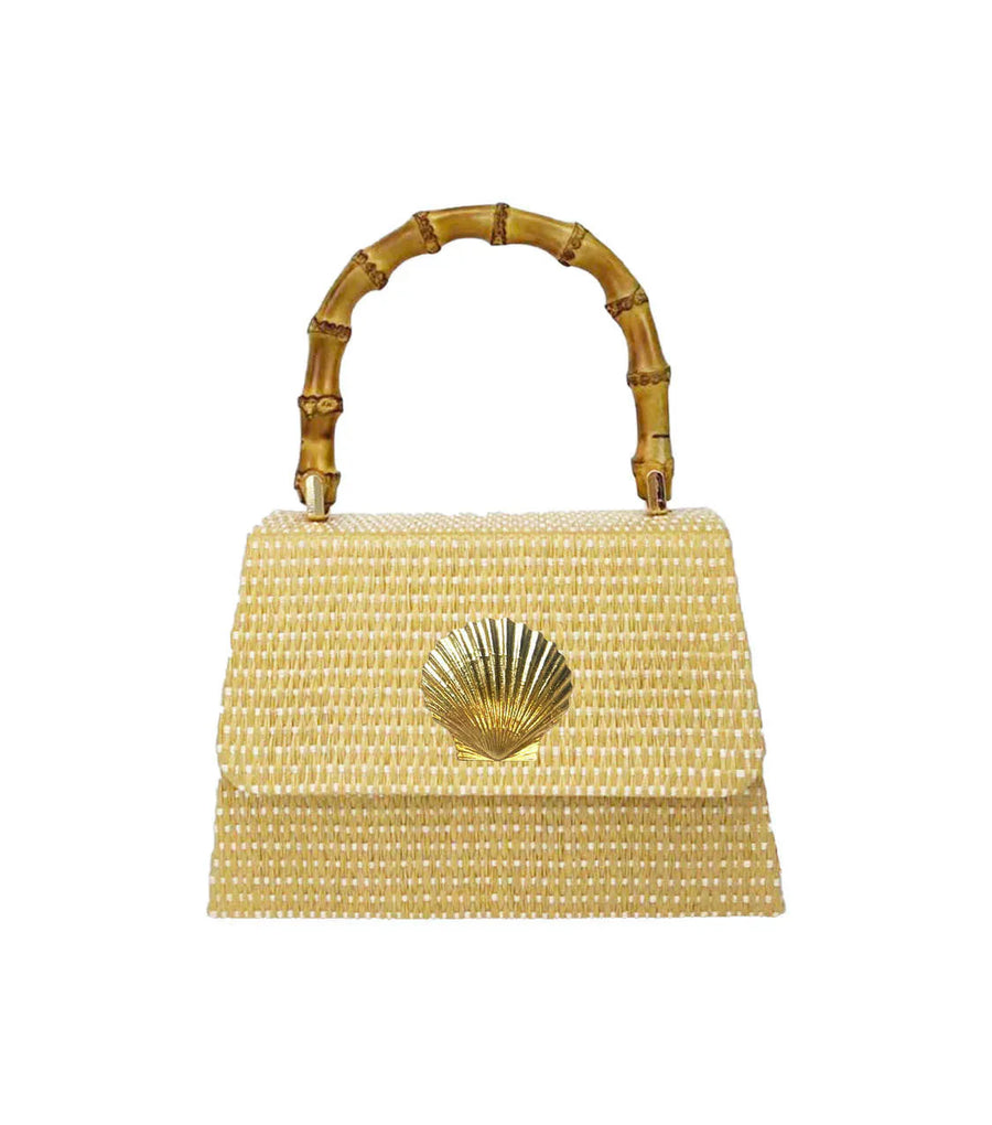 Straw Lulu Bag - Scallop charm