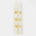Gold Bow Taper Candles
