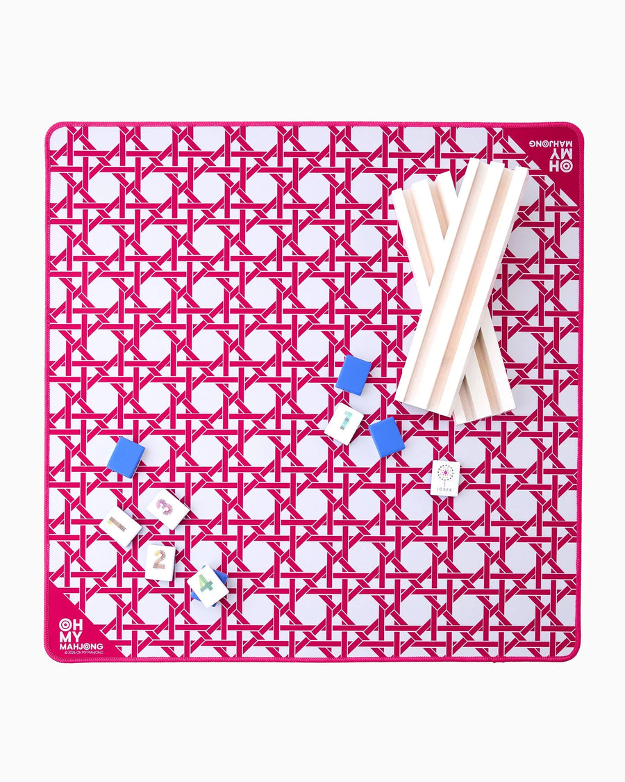 Mini Pink Cane Mahjong Mat for Games