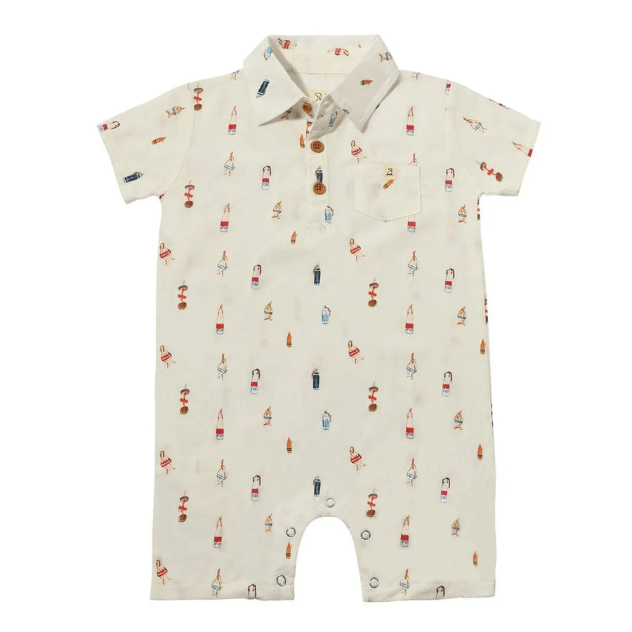 Malokai White Buoys Printed Romper