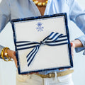 Lacquer Scalloped Tray/Notepad Navy