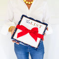 Lacquer Scalloped Tray/Notepad Navy