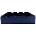 Lacquer Scalloped Tray/Notepad Navy