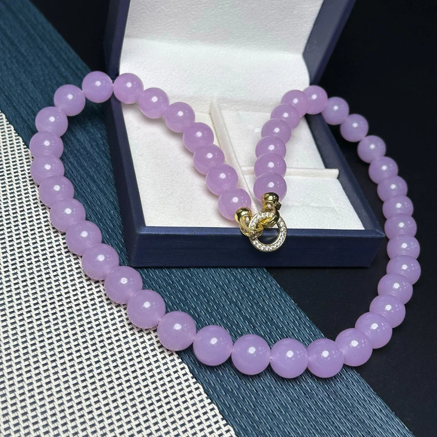 Purple Beaded Magnetic Necklace