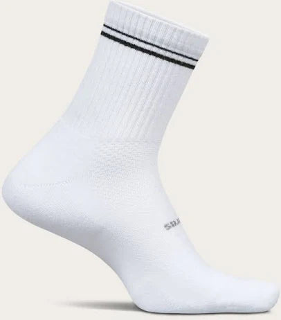 Feetures Cushion Quarter Tall- Black Stripe