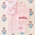 Weezie Shower Towel Wrap Pink Hearts